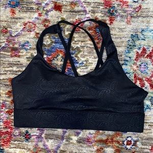 NWOT ZYIA Black Paisley Light n Tight Strappy Bra